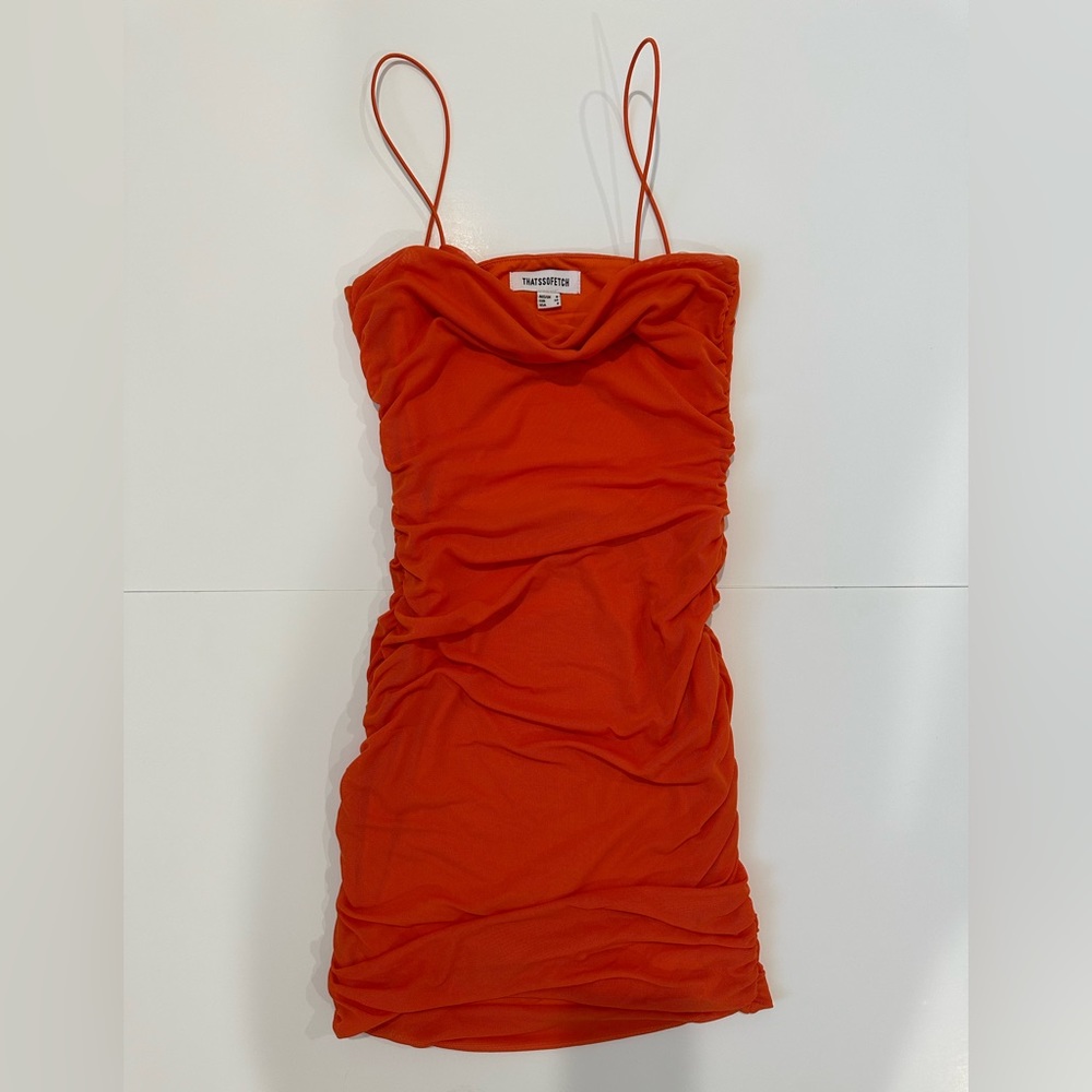 That’s So Fetch Orange “Landon Mini Dress” - US 4